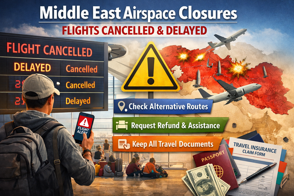 What to Do If Your Flight Is Delayed or Cancelled Due to Middle East Airspace Closures