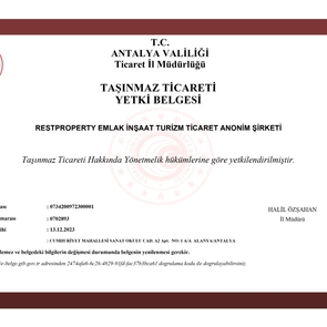 RestProperty Licensed Agency in Turkey 