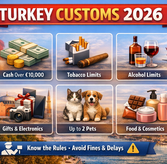 Turkey Customs Rules 2026 – Money, Alcohol, Tobacco & Travel Tips