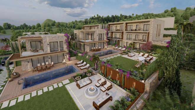 Sea-View 4+1 Villa in Bodrum – New Development, 250 m from the Sea