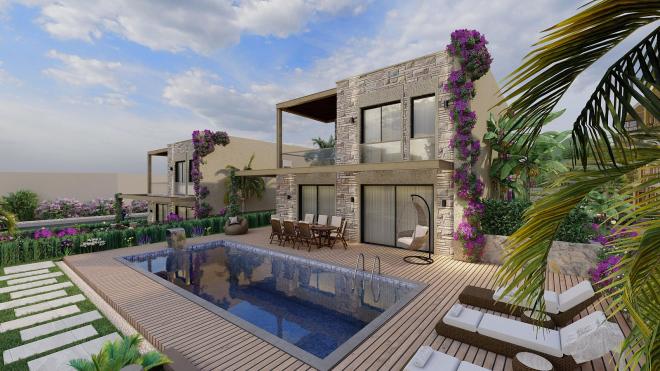 Sea-View 4+1 Villa in Bodrum – New Development, 250 m from the Sea