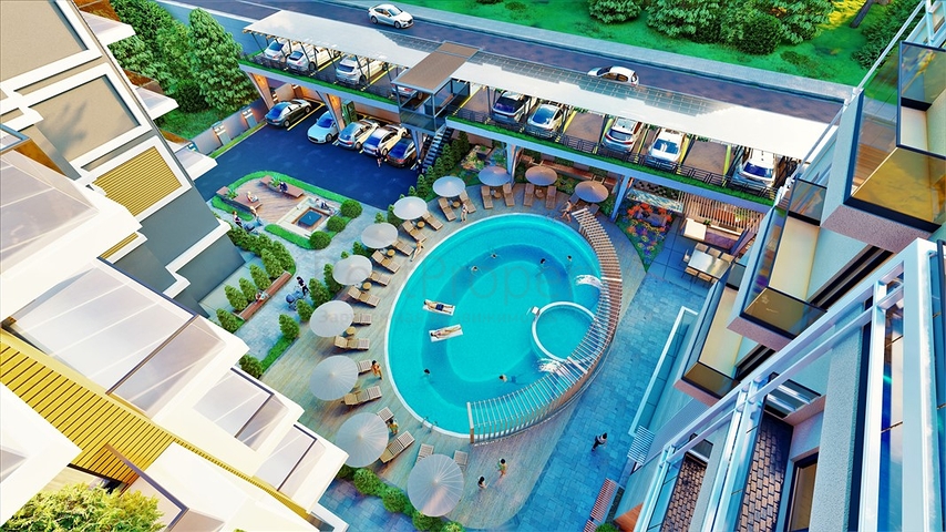 We offer you a project of a complex with infrastructure in the center of Alanya