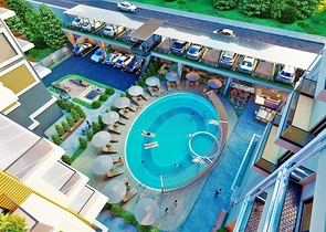 We offer you a project of a complex with infrastructure in the center of Alanya