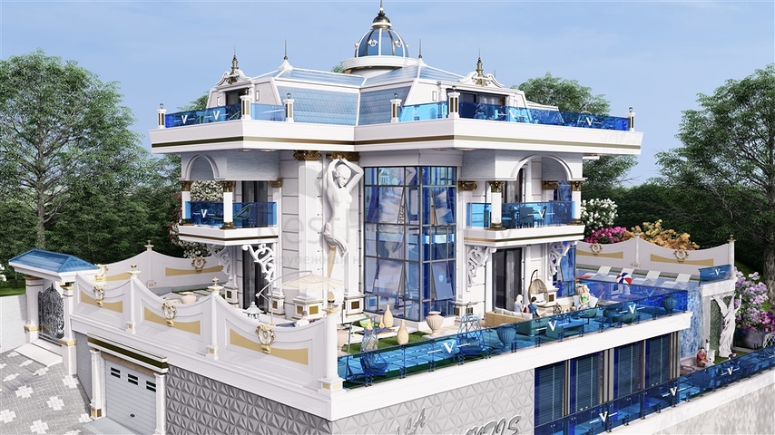 Luxury villa 5+1 in Kargicak area