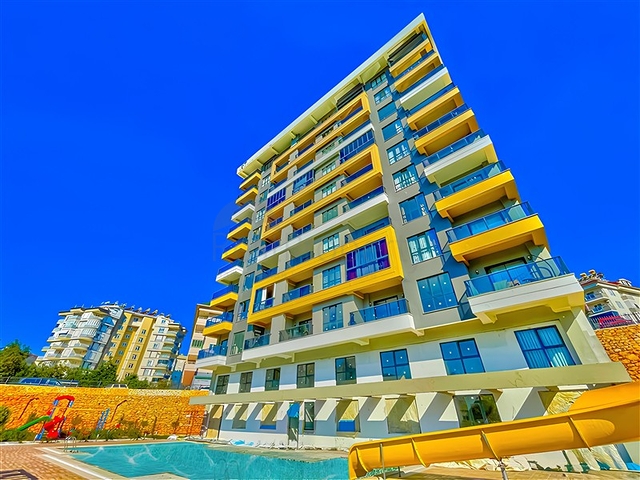 Modern 1+1 Apartment with Sea View in Tosmur, Alanya — 550 m from the Beach