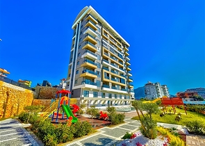 Modern 1+1 Apartment with Sea View in Tosmur, Alanya — 550 m from the Beach