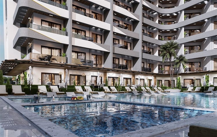 A new modern complex under construction in Northern Cyprus in the Guzelyurt area