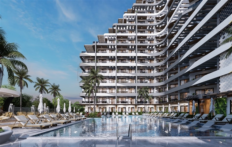 A new modern complex under construction in Northern Cyprus in the Guzelyurt area