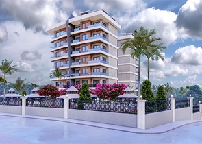 1+1 apartment in a new complex in Avsallar