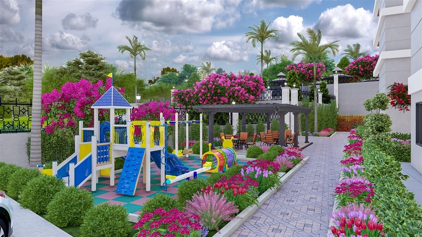 1+1 apartment in a complex under construction in Avsallar