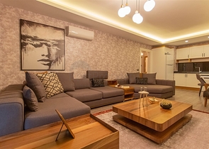 Furnished 2+1 apartment on the first coastline in Mahmutlar