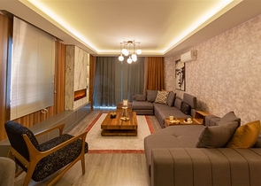 Furnished 2+1 apartment on the first coastline in Mahmutlar