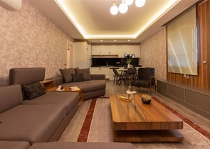 Furnished 2+1 apartment on the first coastline in Mahmutlar