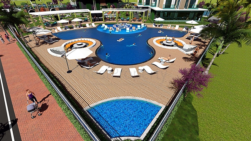 Apartments in a new complex in the Mahmutlar area