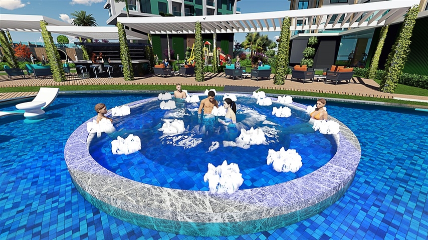 Apartments in a new complex in the Mahmutlar area