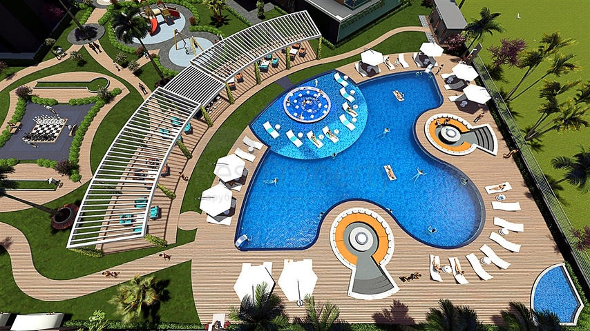 Apartments in a new complex in the Mahmutlar area