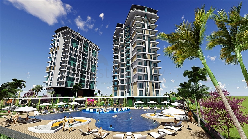 Apartments in a new complex in the Mahmutlar area