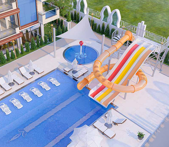 Two-bedroom apartment in a new complex in Mahmutlar 