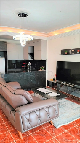 Furnished 2+1 apartment with sea view in Tosmura