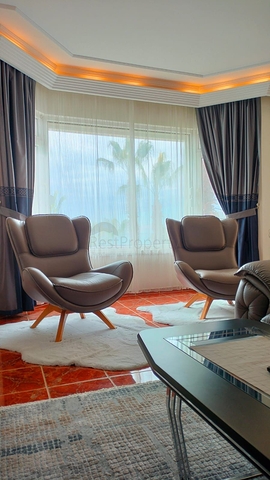 Furnished 2+1 apartment with sea view in Tosmura