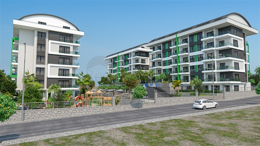 Low-rise complex 350 m from the sea in Kargicak