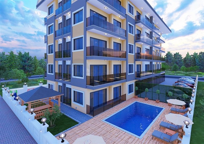 1+1 apartment in a new complex in the center of Alanya