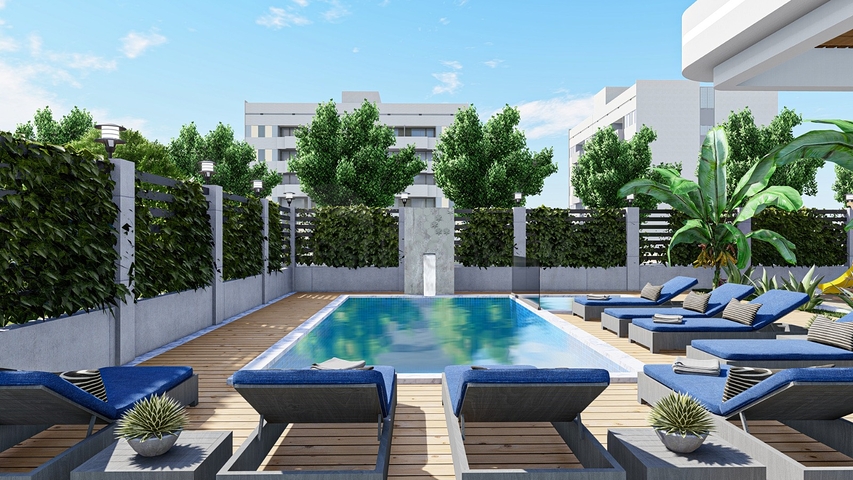 1+1 apartment in a new complex in the center of Alanya