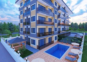 1+1 apartment in a new complex in the center of Alanya