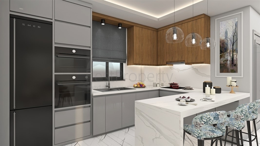 The complex is located 150 m from the sea in the Kestel area