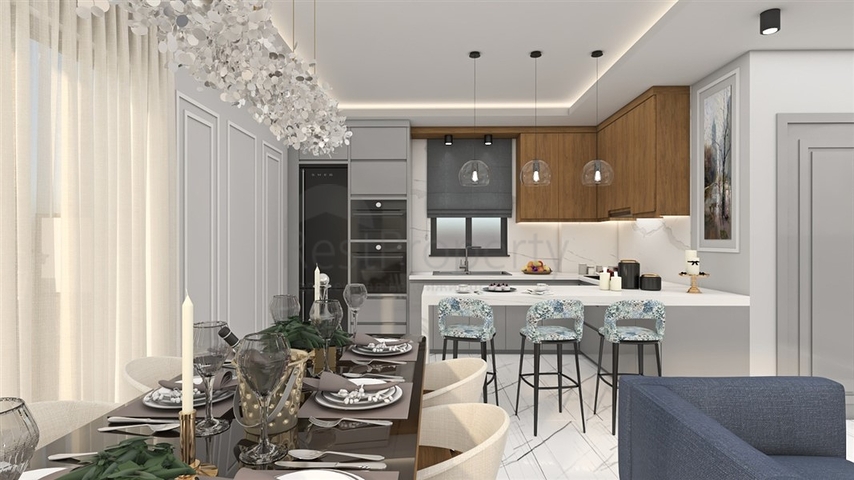 The complex is located 150 m from the sea in the Kestel area