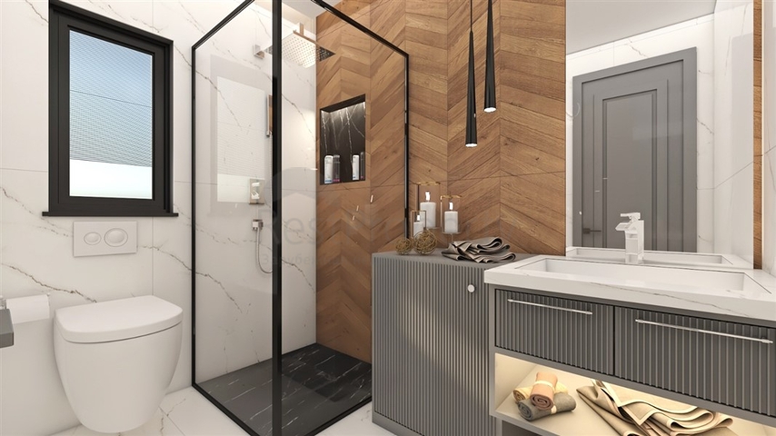 The complex is located 150 m from the sea in the Kestel area