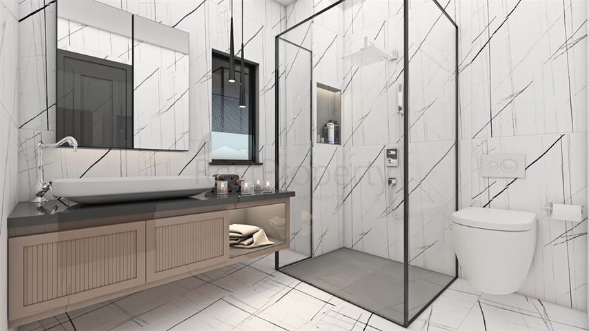 The complex is located 150 m from the sea in the Kestel area