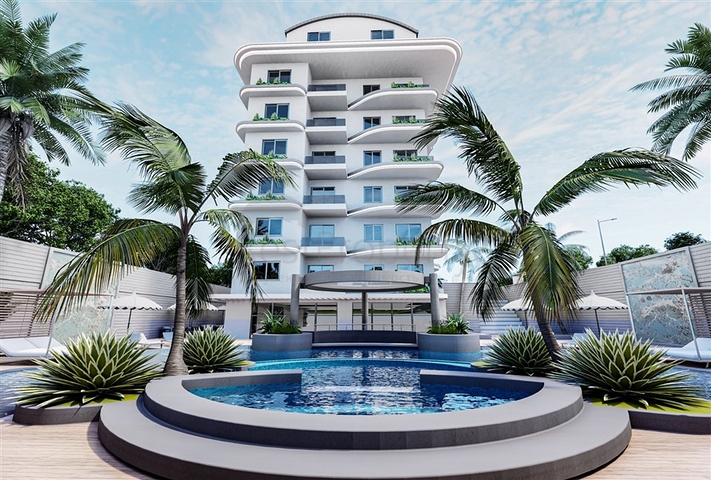 Apartments with appliances in a new project in the center of Gazipasi