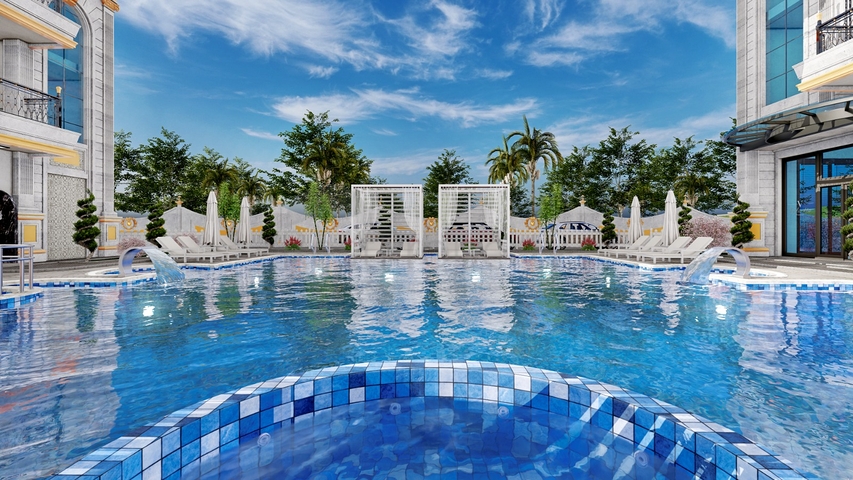 1+1 apartment in a new residential complex in Mahmutlar district