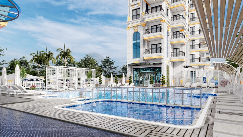 1+1 apartment in a new residential complex in Mahmutlar district