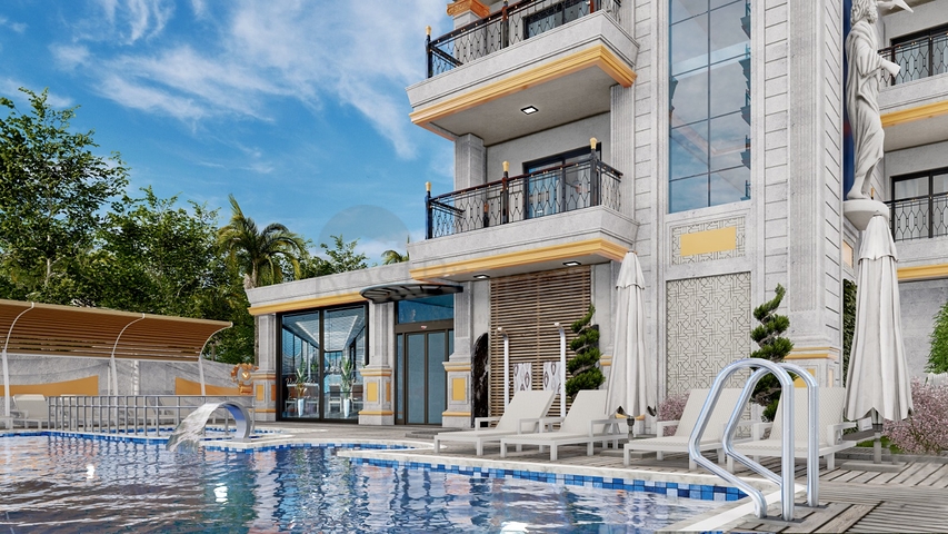 1+1 apartment in a new residential complex in Mahmutlar district