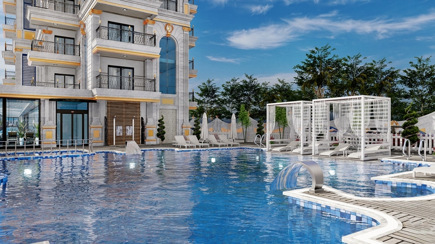 1+1 apartment in a new residential complex in Mahmutlar district