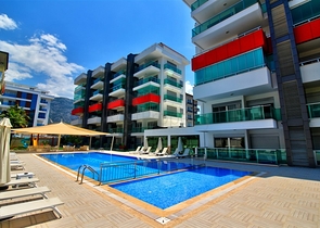 Furnished 1+1 apartment with sea view in Kestel area