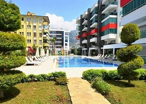 Furnished 1+1 apartment with sea view in Kestel area