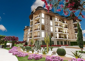 1+1 apartment in the Oba area in a complex with a family concept