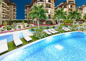 1+1 apartment in the Oba area in a complex with a family concept