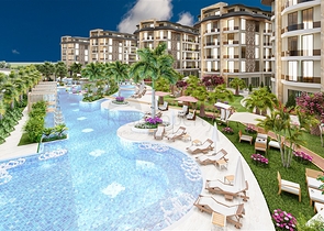 1+1 apartment in the Oba area in a complex with a family concept