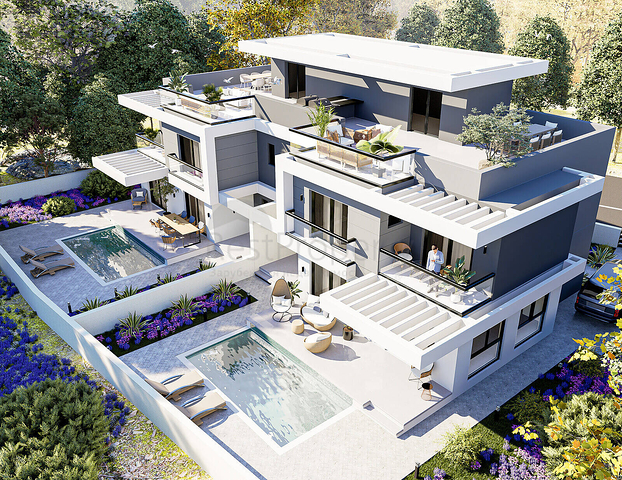 The project of premium class villas within walking distance from the sea