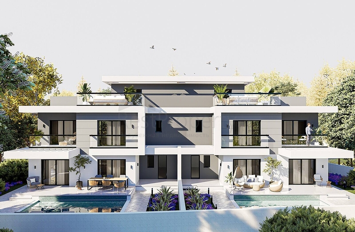 The project of premium class villas within walking distance from the sea