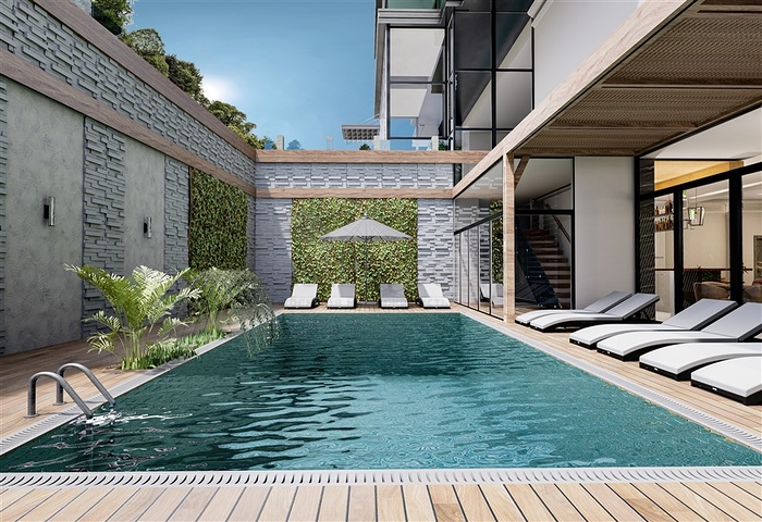 1+1 apartment in a building under construction in Mahmutlar district