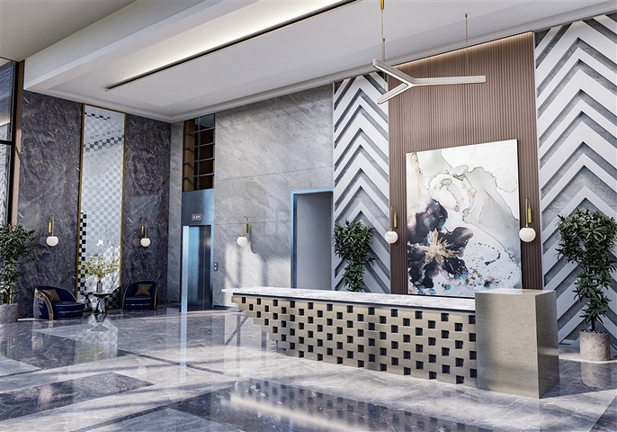 1+1 apartment in a building under construction in Mahmutlar district