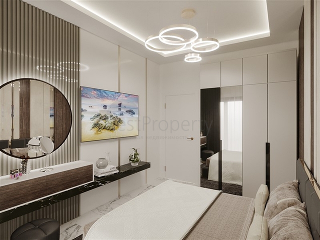 1+1 apartment in a building under construction in Mahmutlar district