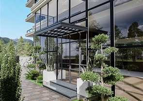 1+1 apartment in a building under construction in Mahmutlar district