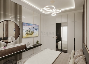 1+1 apartment in a building under construction in Mahmutlar district