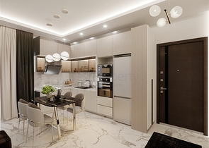 1+1 apartment in a building under construction in Mahmutlar district